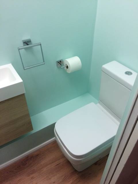 Image of a bathroom renovation carried out by JR40 Plastering