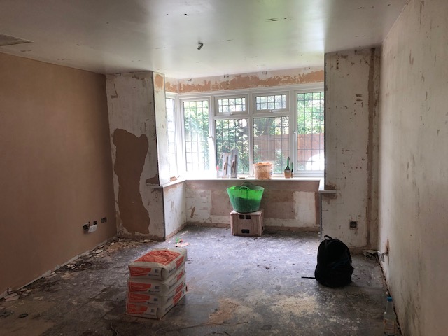 image of a room undergoing new plastering
