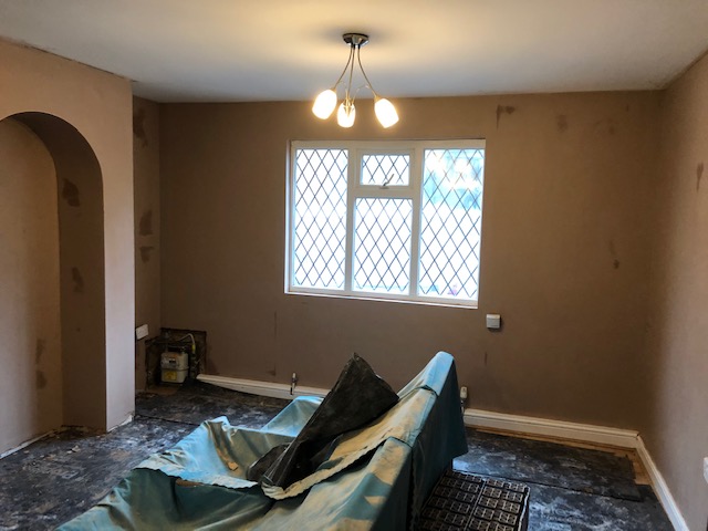 image of a room undergoing new plastering