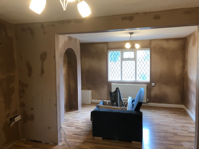 image of a room undergoing new plastering