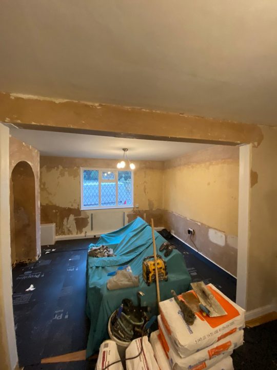 image of a room undergoing new plastering