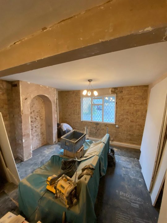 image of a room undergoing new plastering
